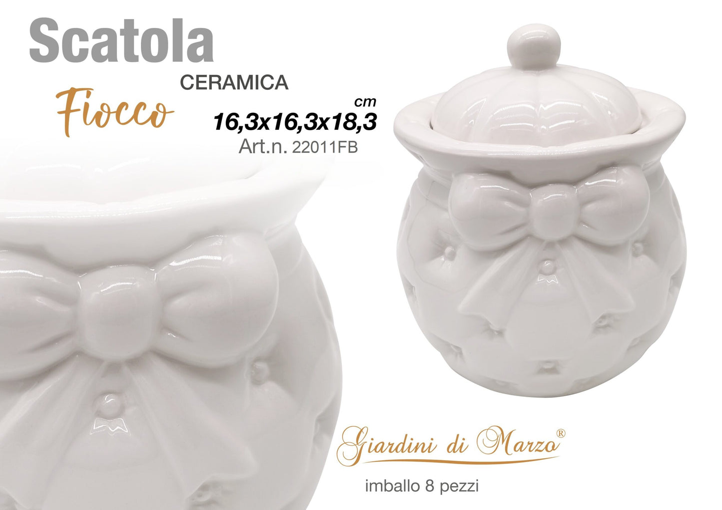 Biscottiera Linea Fiocco Bianco 22011FB