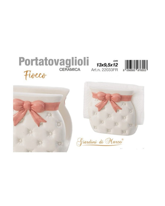 Portatovaglioli Linea Fiocco Rosa 22033FR