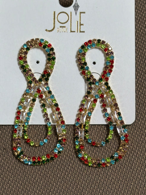Orecchini Strass Multicolore