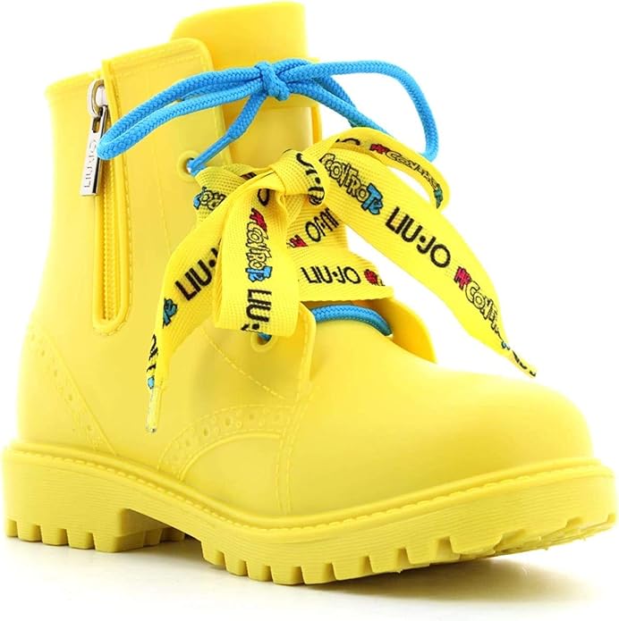 SCARPE LIU.JO MOD.RAINBOOT1 GIALLO FUXIA E TRASPARENTE