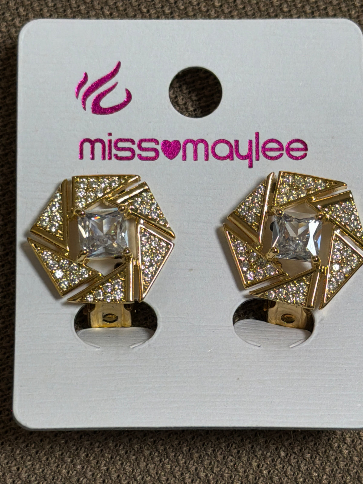 Orecchini Strass Esagon