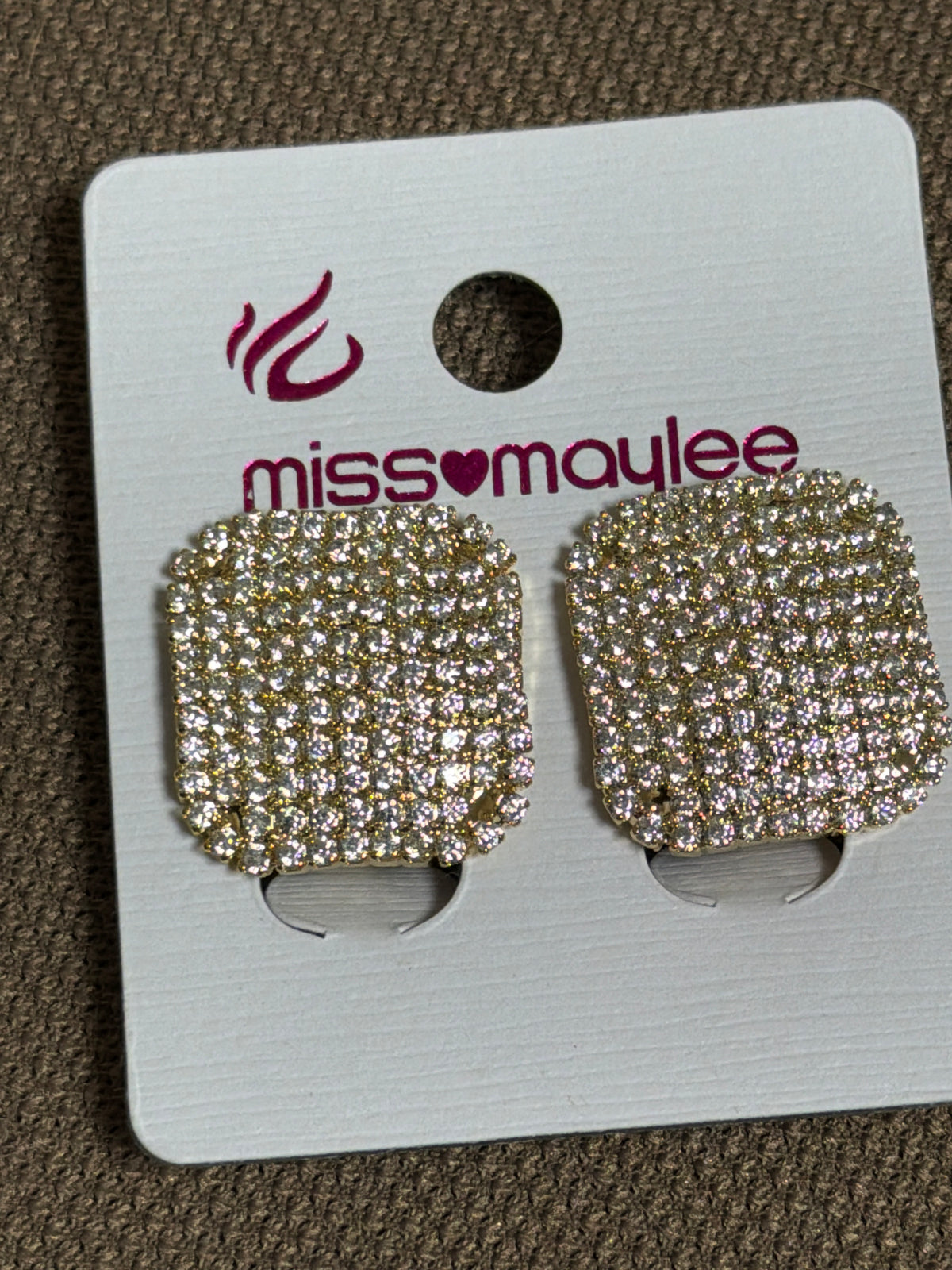 Orecchini Strass Quadri