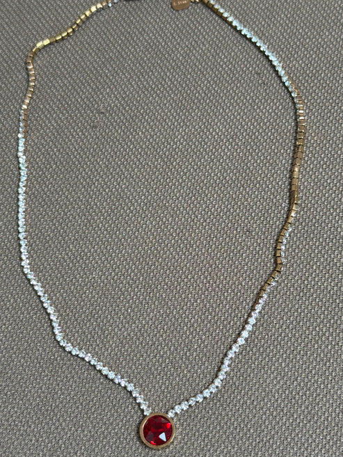 Collana Strass e Punto Rosso