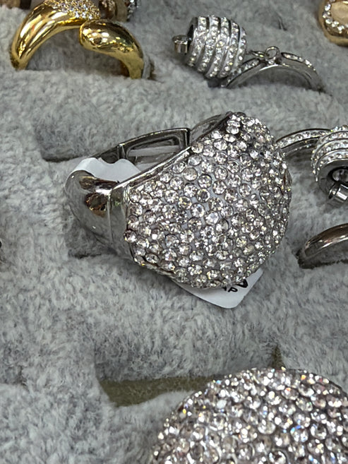 Anello Strass Bianco E Multicolore