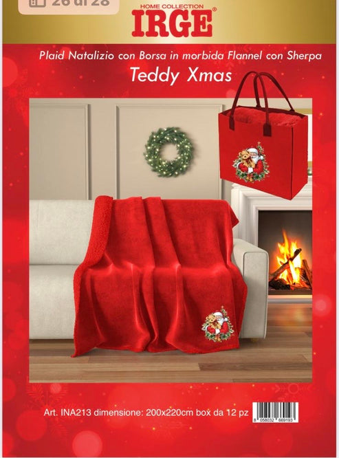 Plaid con Borsa Teddy Xmas