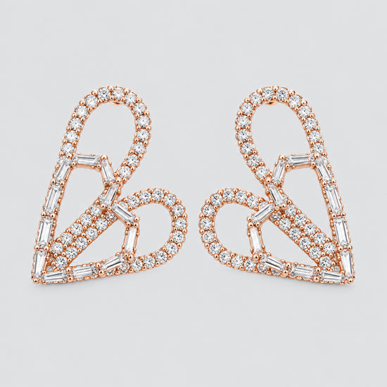 Orecchini Strass Duble Hart