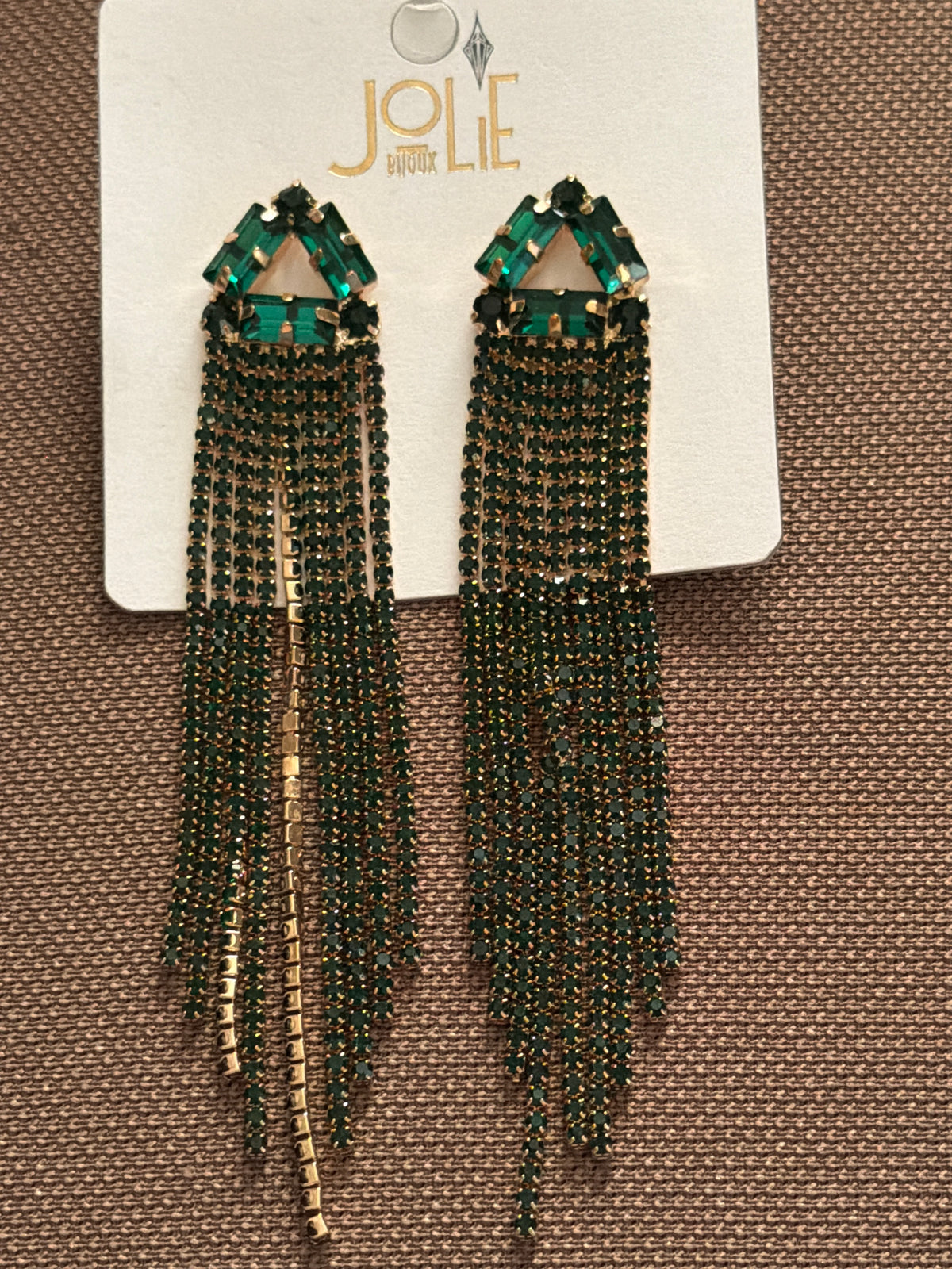 Orecchini Strass Verde