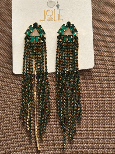 Orecchini Strass Verde
