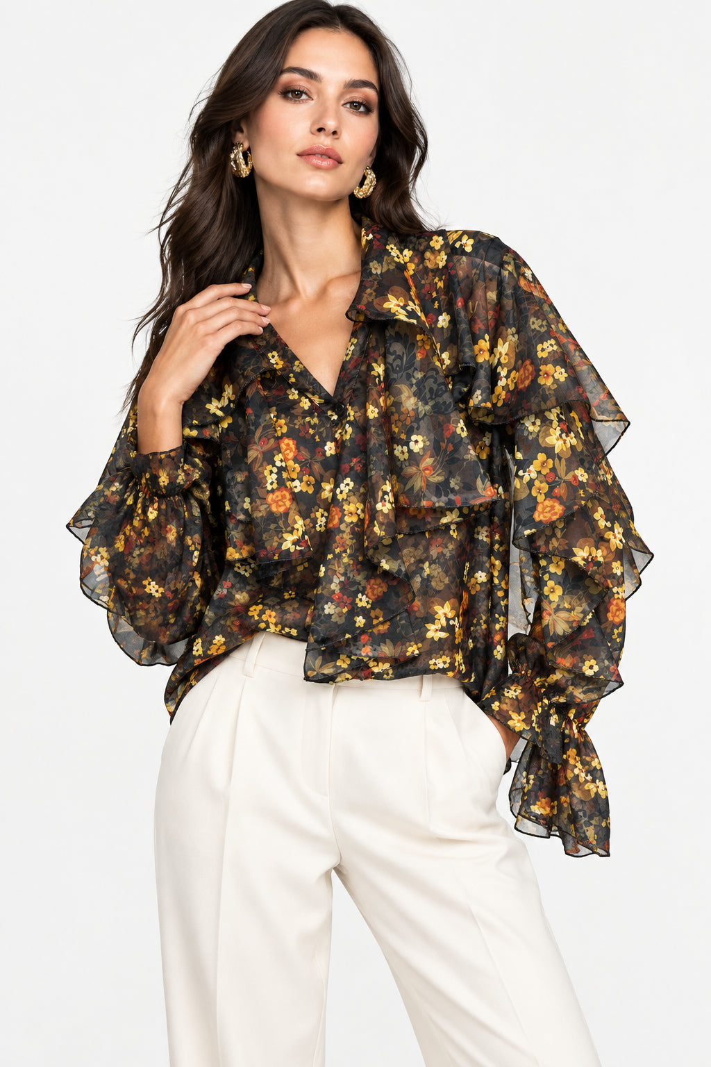 Camicia Trasparente Fiorellini