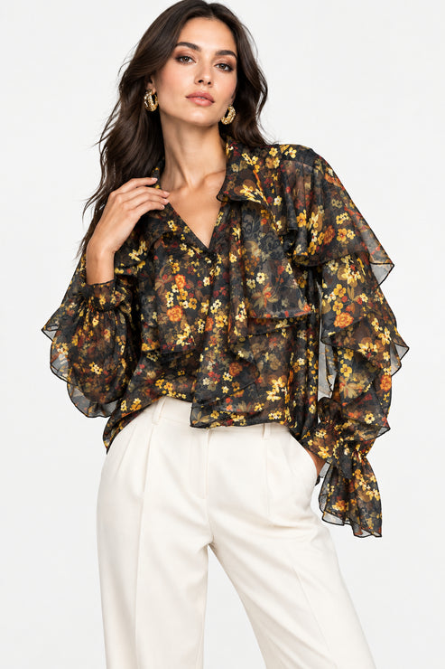 Camicia Trasparente Fiorellini