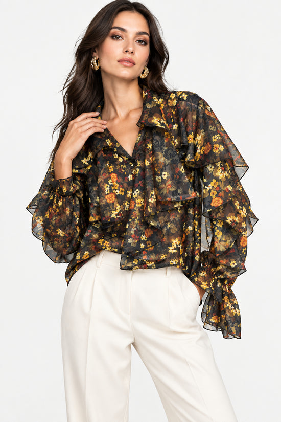 Camicia Trasparente Fiorellini