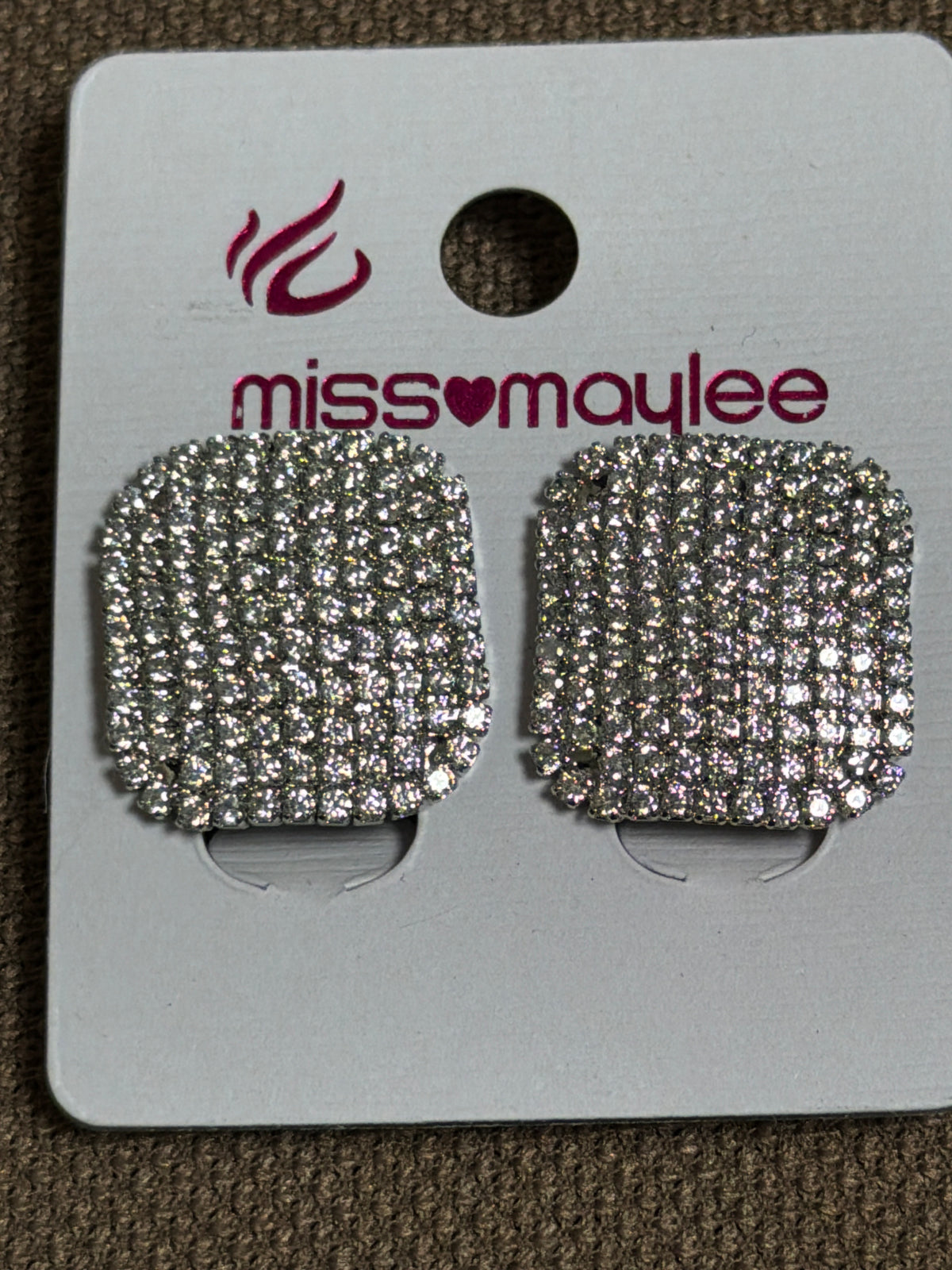 Orecchini Strass Quadri
