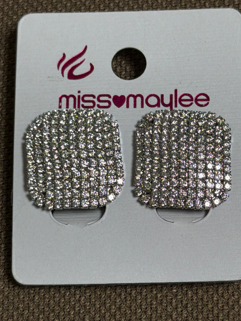 Orecchini Strass Quadri