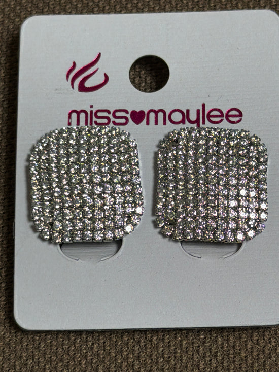 Orecchini Strass Quadri
