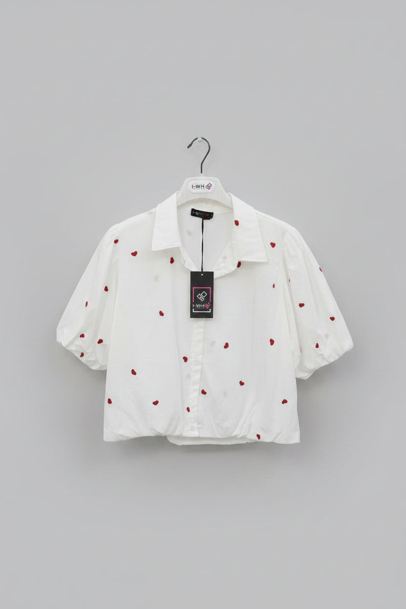Camicia in cotone cuori
