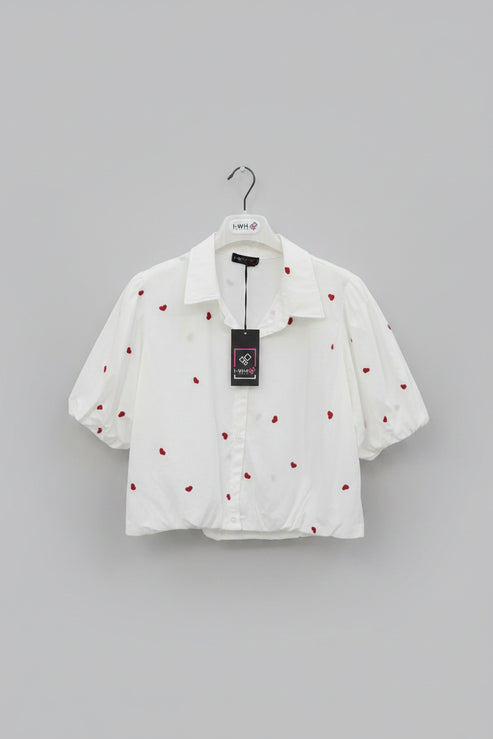 Camicia in cotone cuori