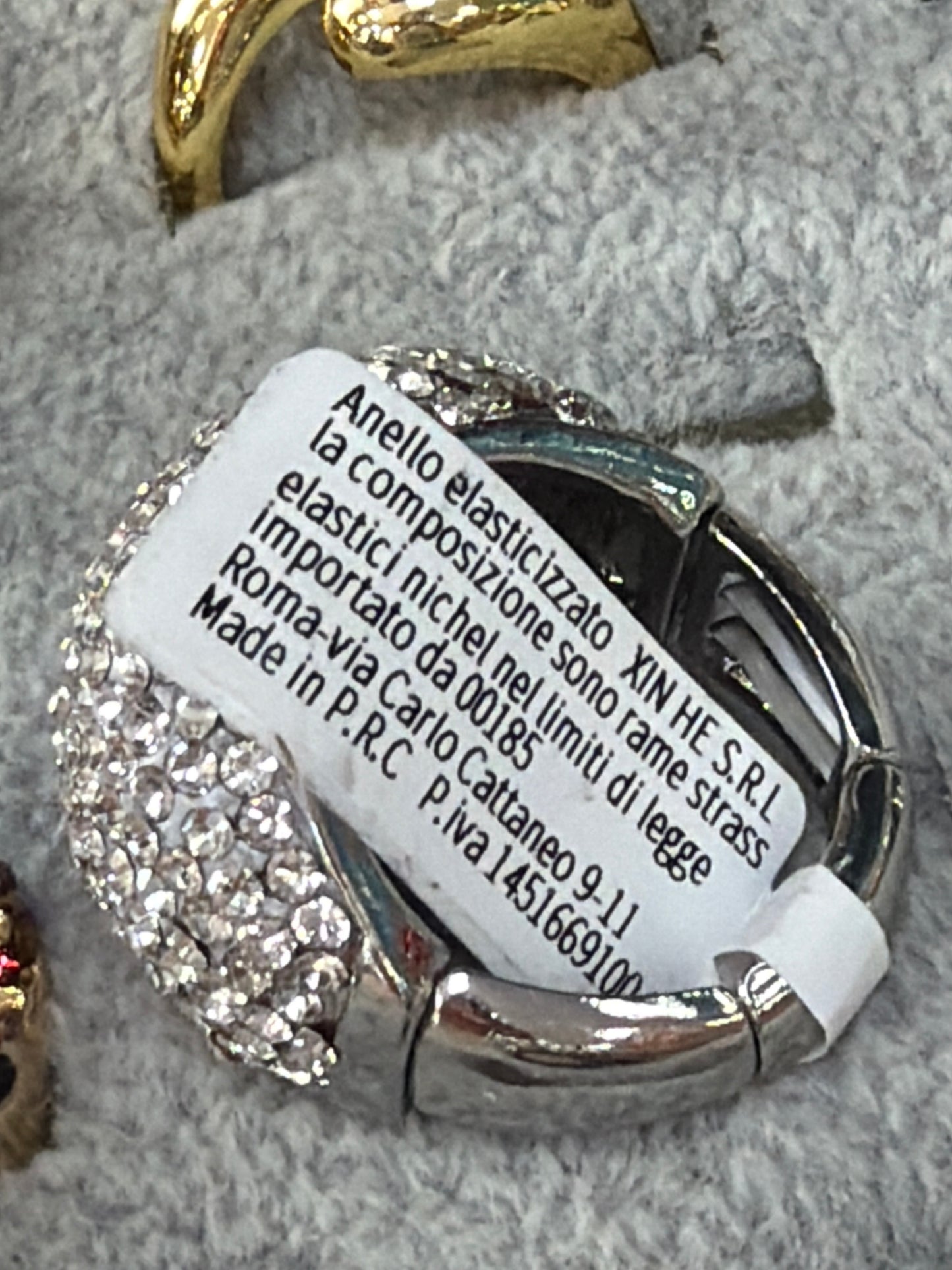 Anello Strass Bianco E Multicolore