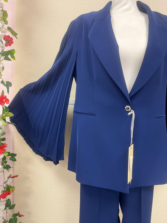 Tailleur Plisse Blu Royal