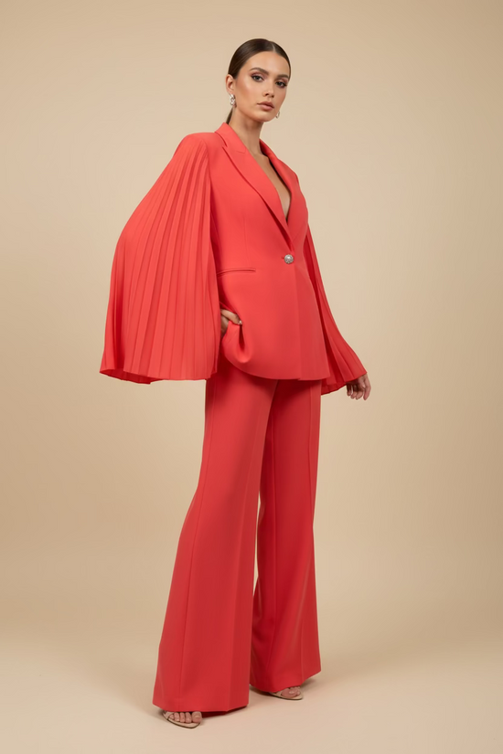 Tailleur Plisse Corallo