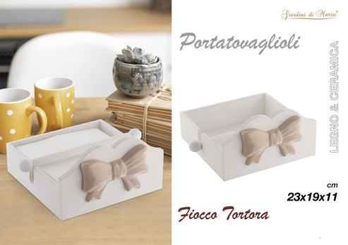 Portatovaglioli Legno Fiocco Tortora 24033WT