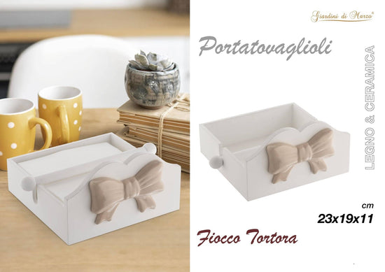 Portatovaglioli Legno Fiocco Tortora 24033WT