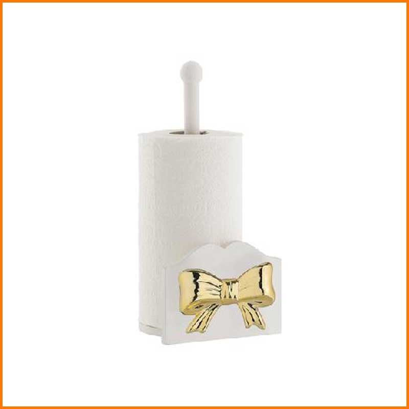 Porta rotolo Legno Fiocco Oro 24919WO