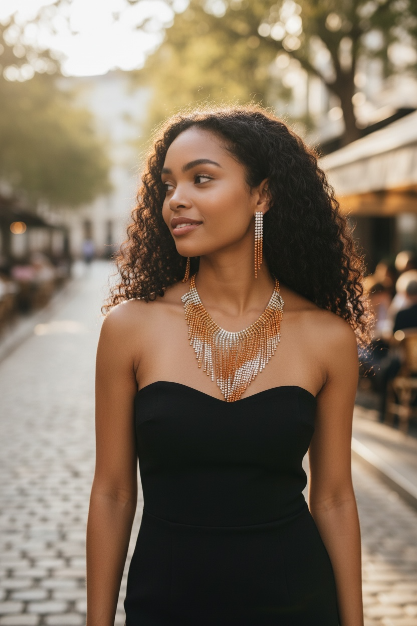 Collana + Orecchini Orange