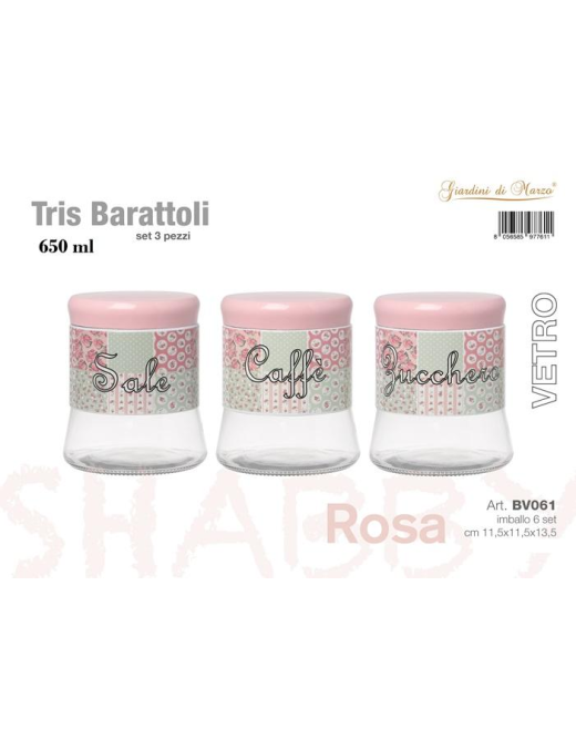 Tris barattoli Bv061 Rosa
