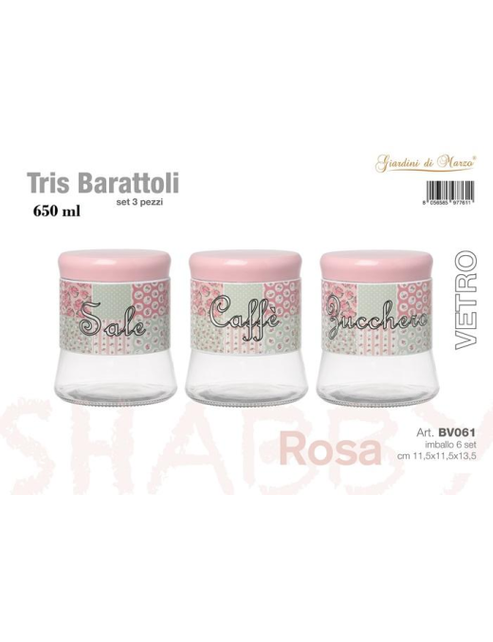 Tris barattoli Bv061 Rosa