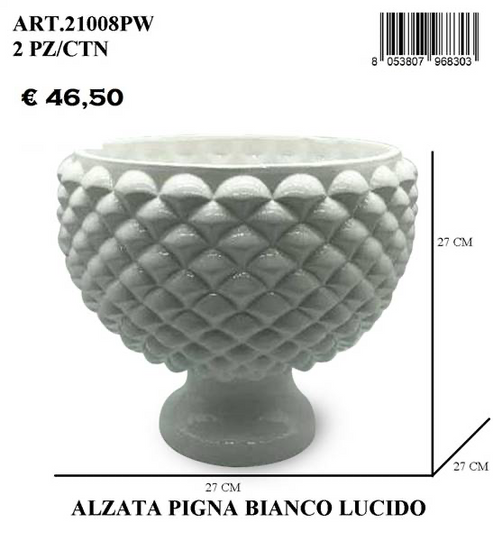 Alzata Pigna Bianco 21008pw
