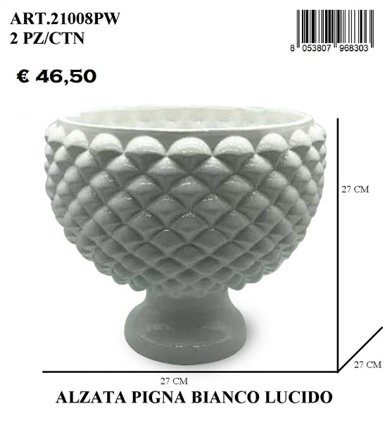 Alzata Pigna Bianco 21008pw