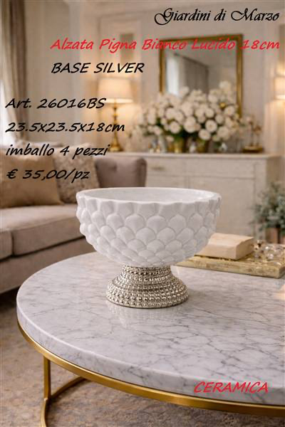 Alzata Pigna Pianco Silver 26016￼￼