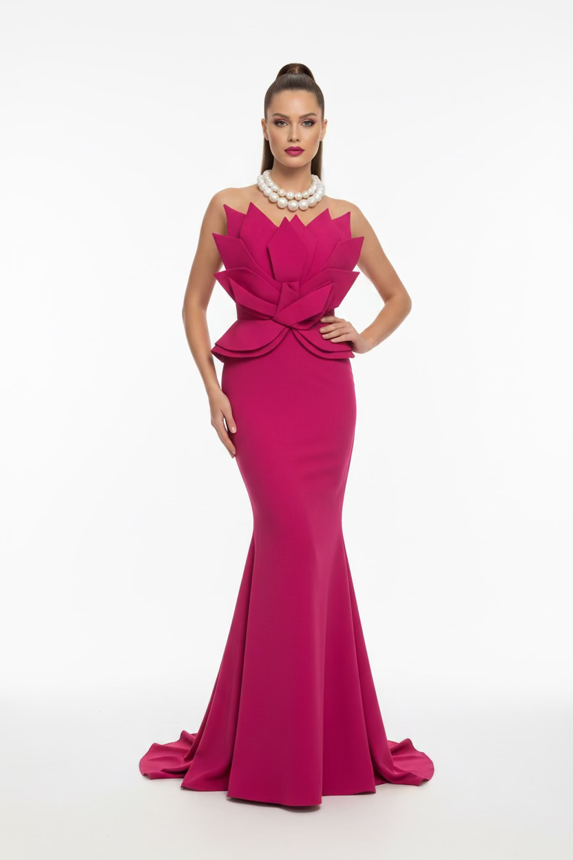 Abito Fiore Fucsia