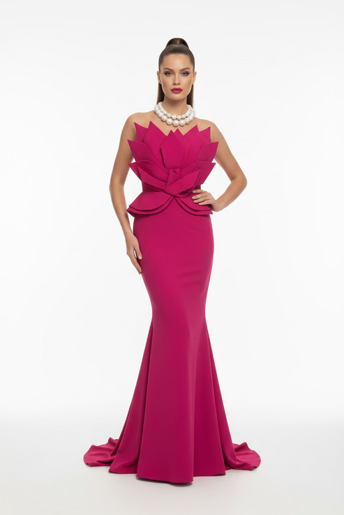 Abito Fiore Fucsia