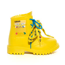 SCARPE LIU.JO MOD.RAINBOOT1 GIALLO FUXIA E TRASPARENTE