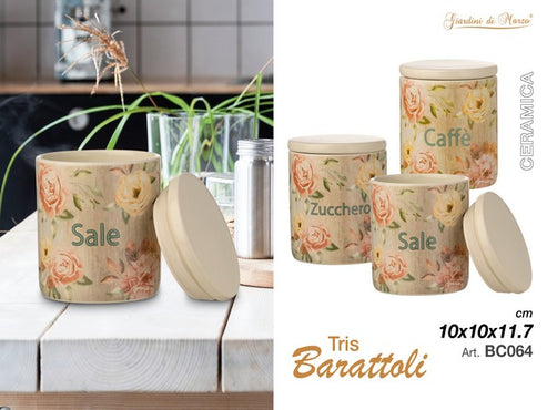 Tris Barattoli Floreale BC064