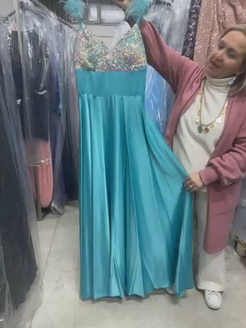 Abito EVA GARAVALDI I755 COLORE VERDE CARAIBI