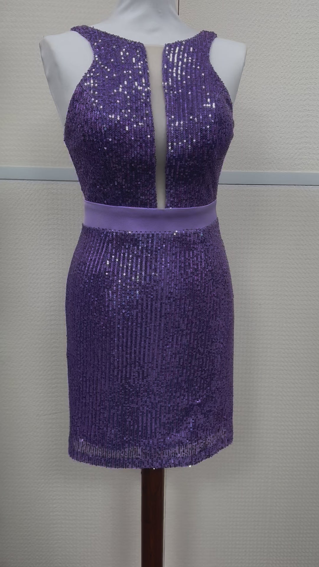 Abito Paillettes f42569 Glicine