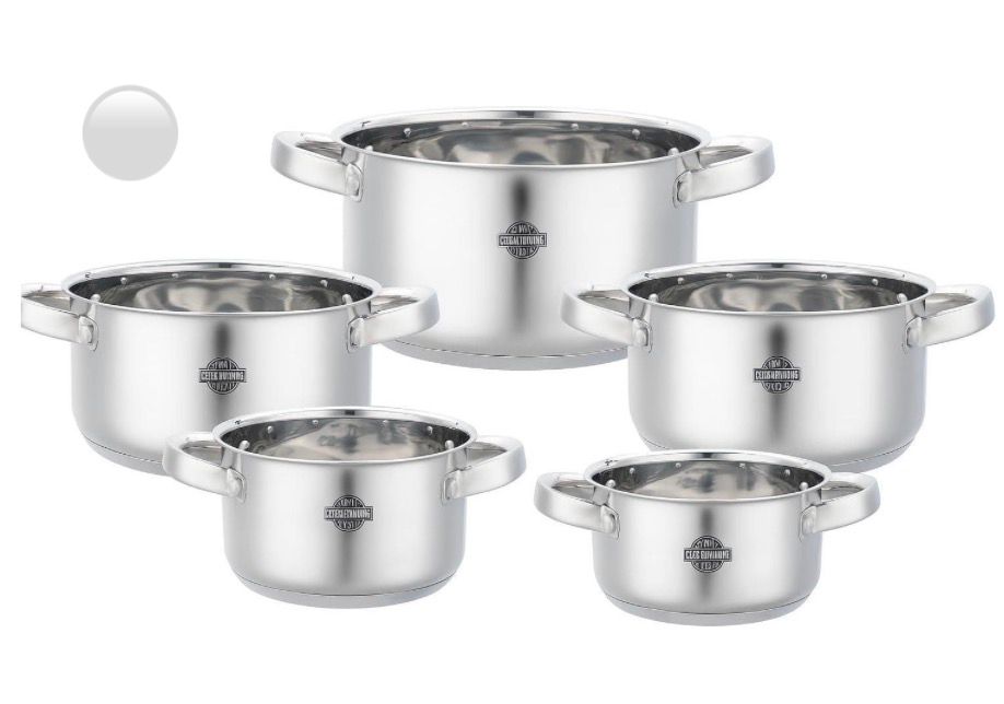 Set 5pz Acciaio Inox