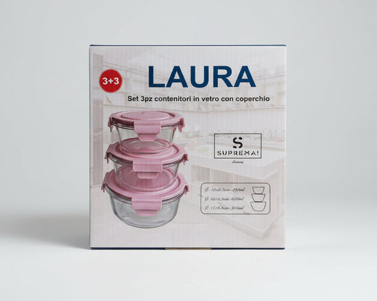 Set 3pz Contenitori in Vetro Laura