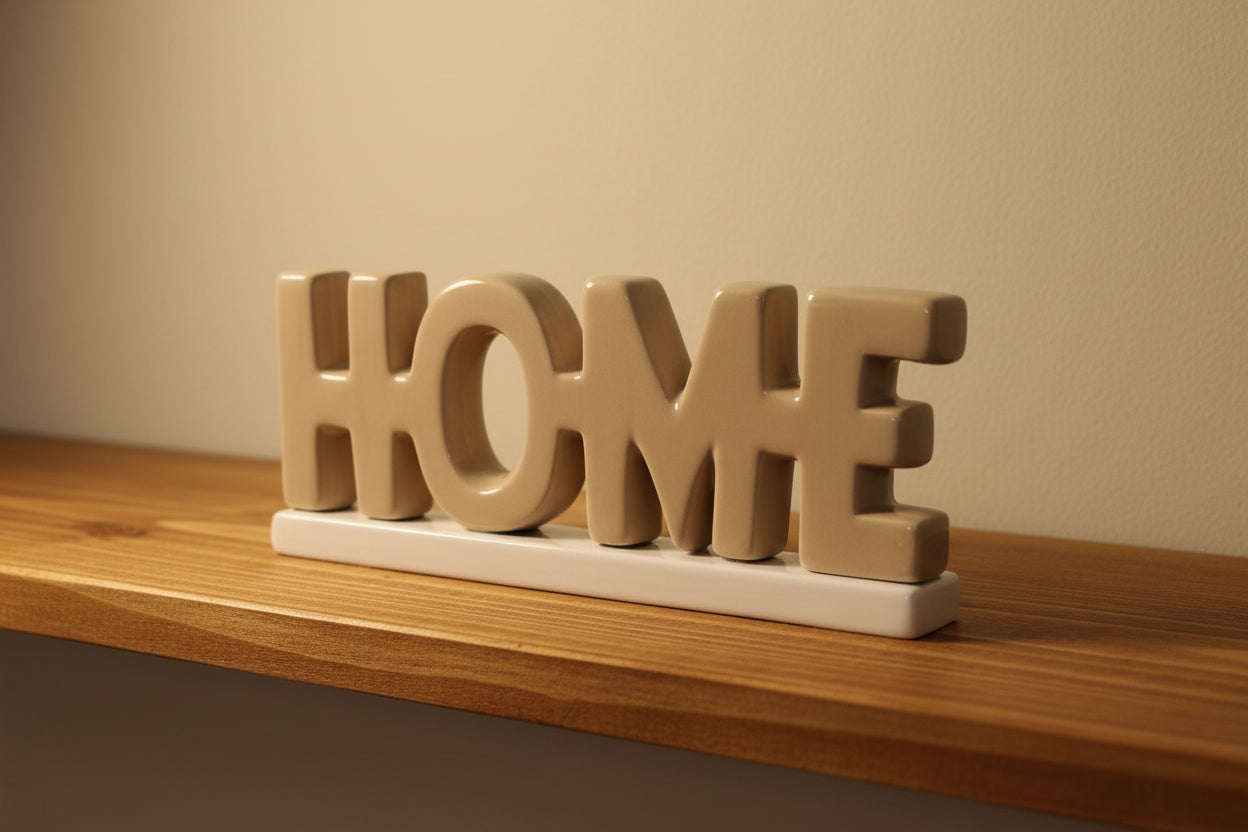 Scritta home in ceramica